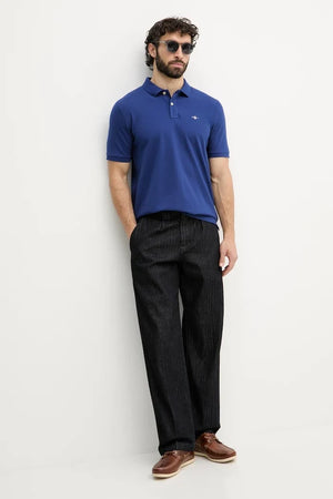 Camiseta de algodón para hombre con cuello tipo Gant
