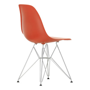 Vitra - Silla de plástico DSR - base cromada - Charles & Ray Eames | Rojo amapola