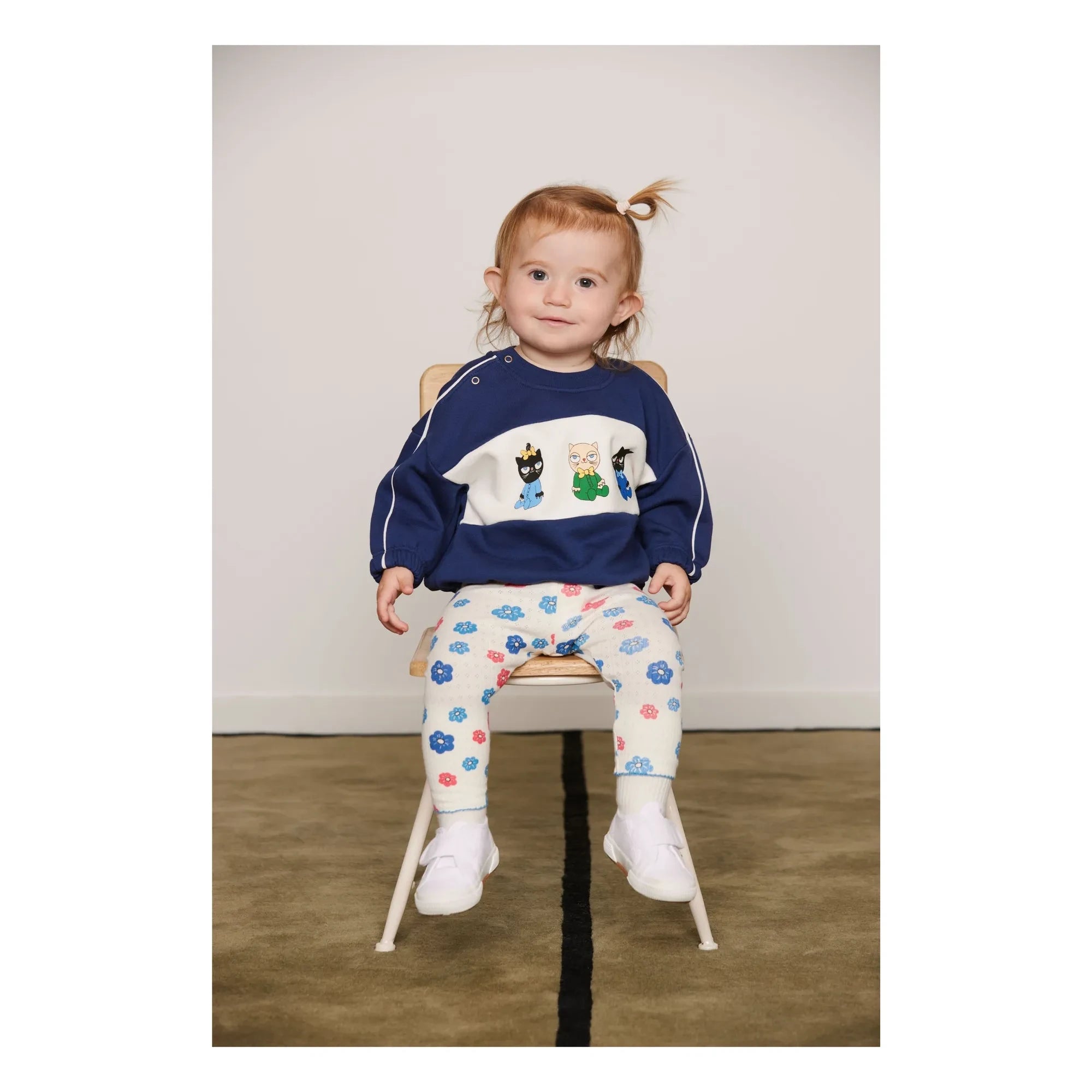 Mini Rodini - Sweatshirt de algodón orgánico con animales | Azul Oscuro