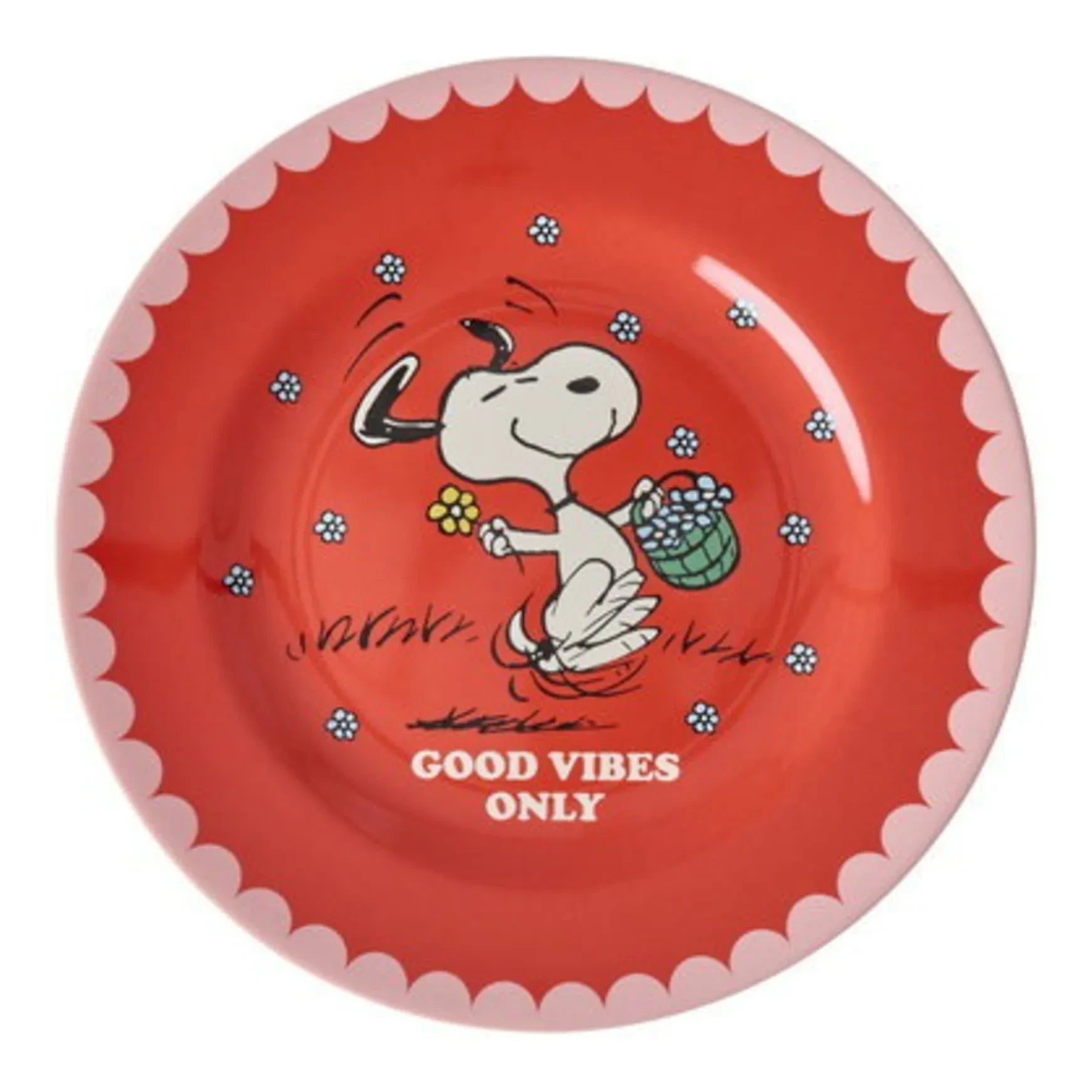 Plato de melamina Rice - Good Vibes Only - Rice x Snoopy | Rojo