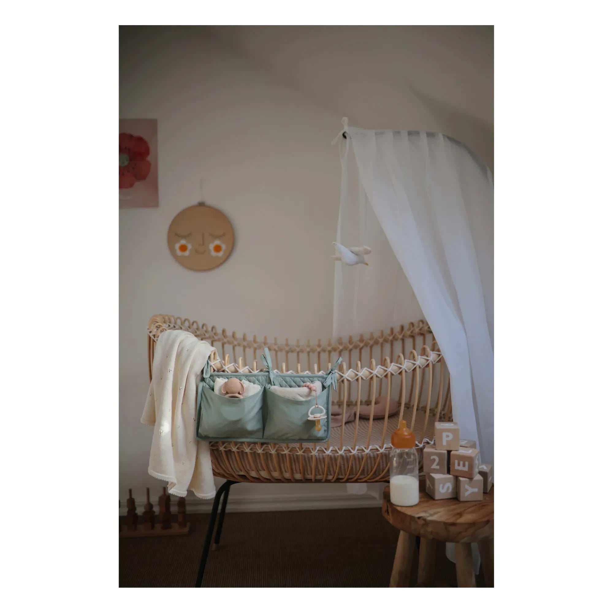 Bermbach Handcrafted - Lola cuna de mimbre - Cuerda de algodón