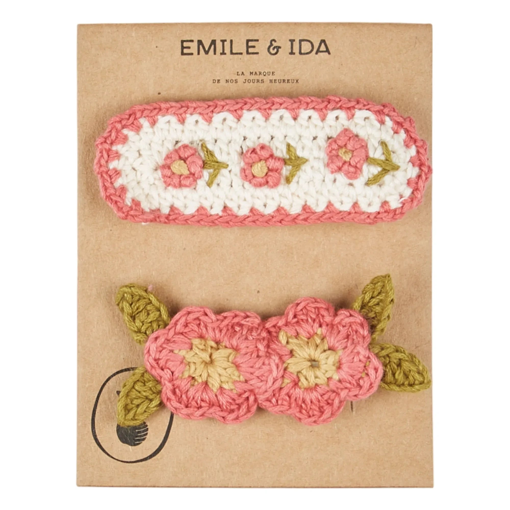 Emile et Ida - 2'li Çiçek Desenli Askı Çubuğu Seti | Pembe