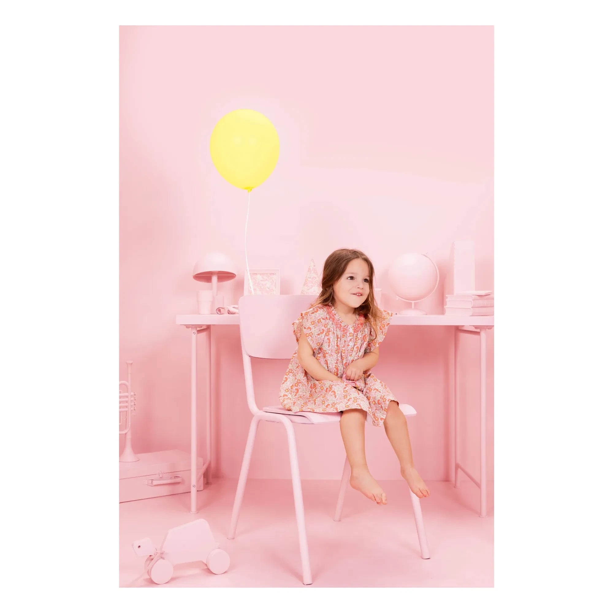 Bonton - Vestido fruncido de avellana floreada | Rosa