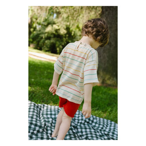 Bayiri - Camiseta de algodón orgánico a rayas botánicas | Crudo