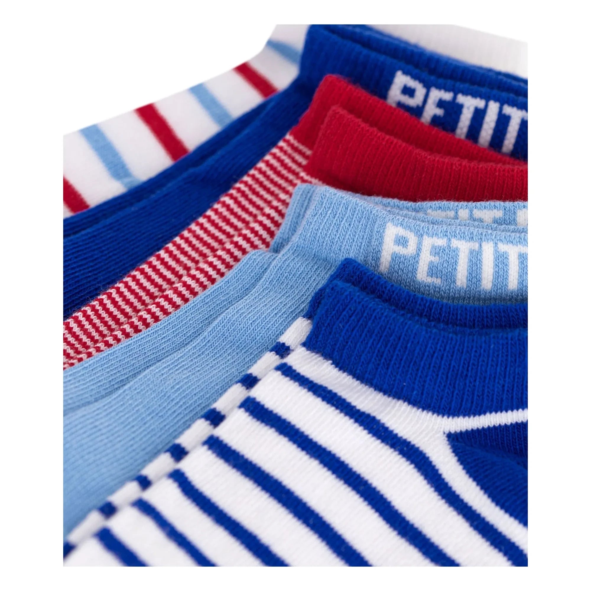 Petit Bateau - 5 pares de calcetines cortos a rayas | Azul