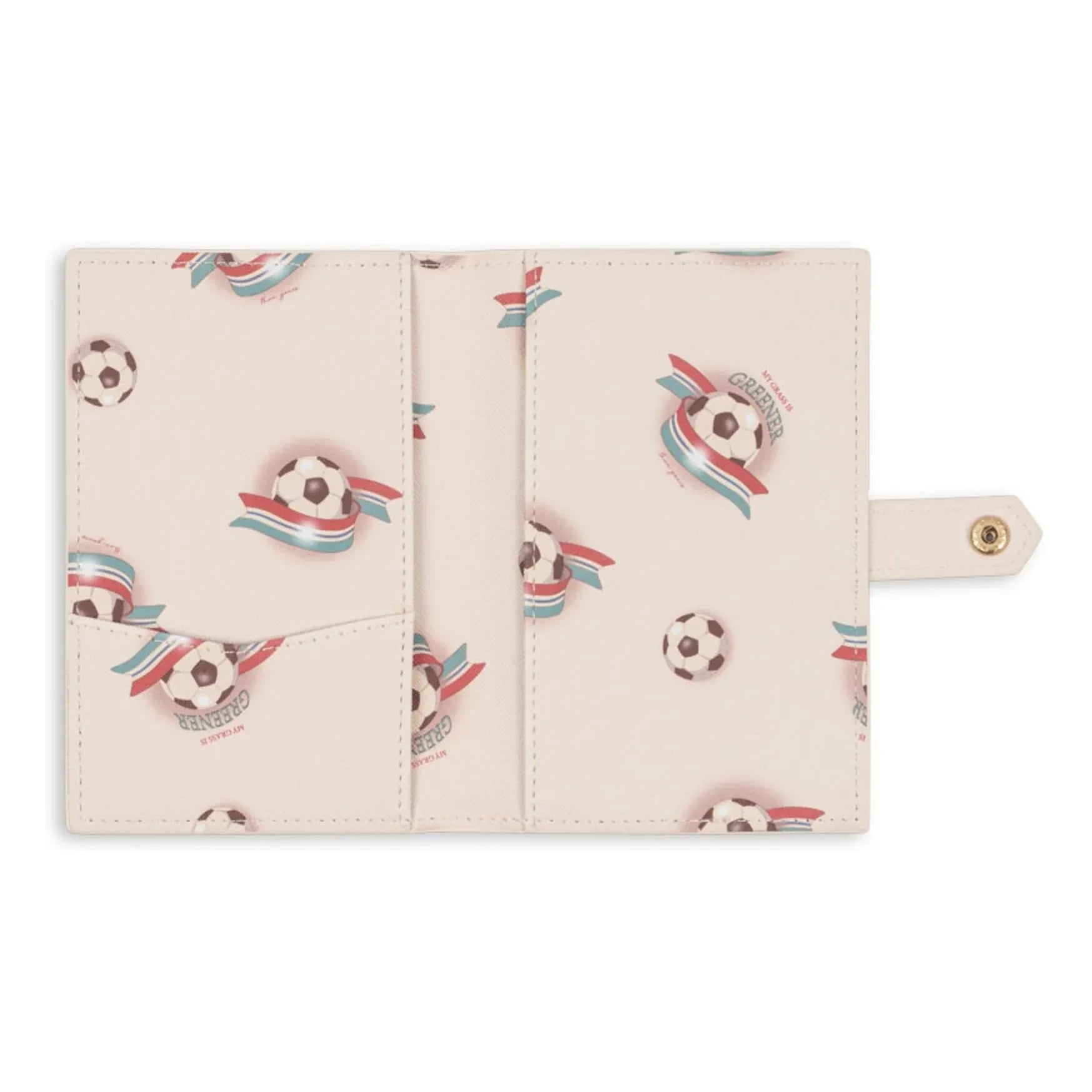 Konges Sløjd - Funda para pasaporte y etiqueta de equipaje Kick It | Beige