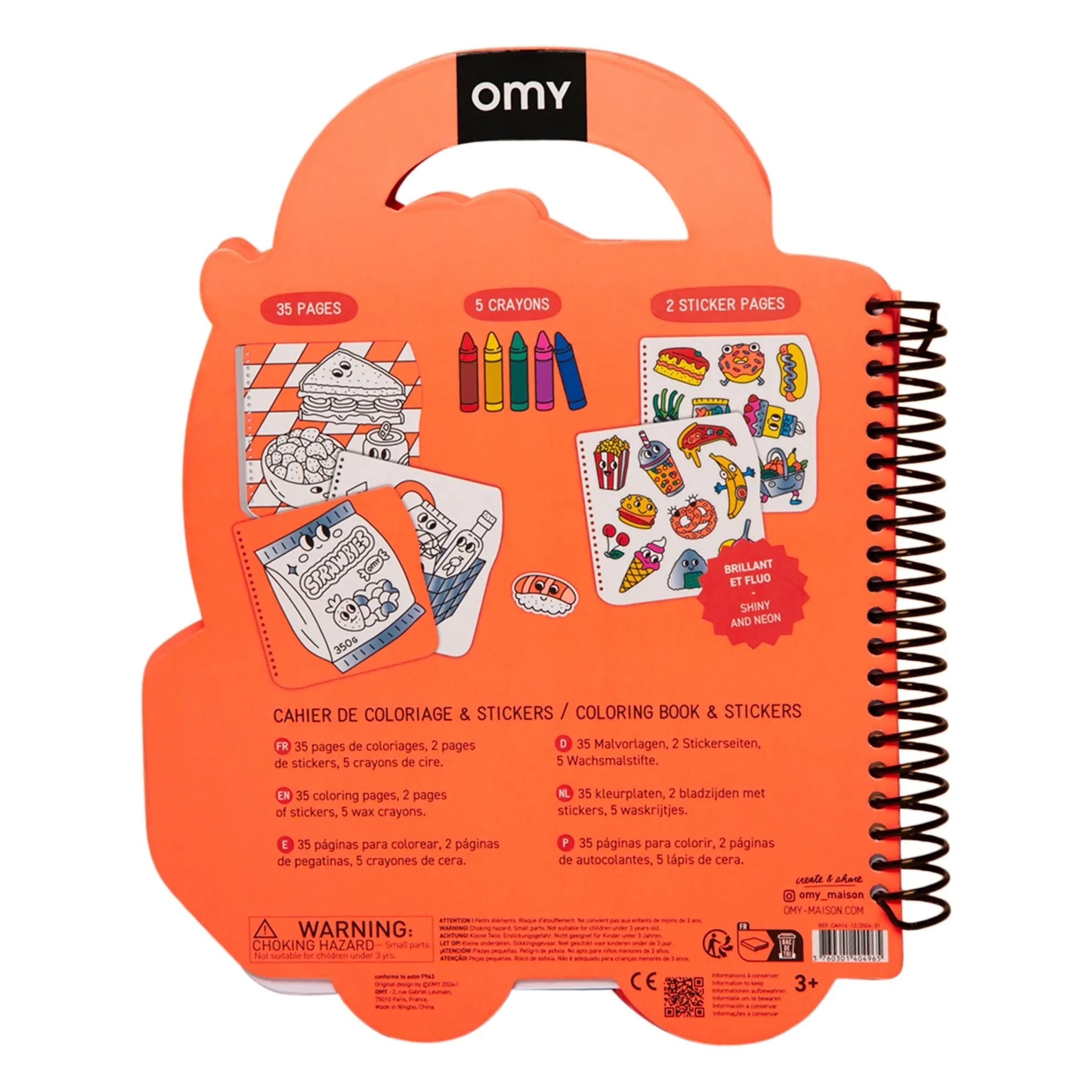 Omy - Libro de colorear y pegatinas