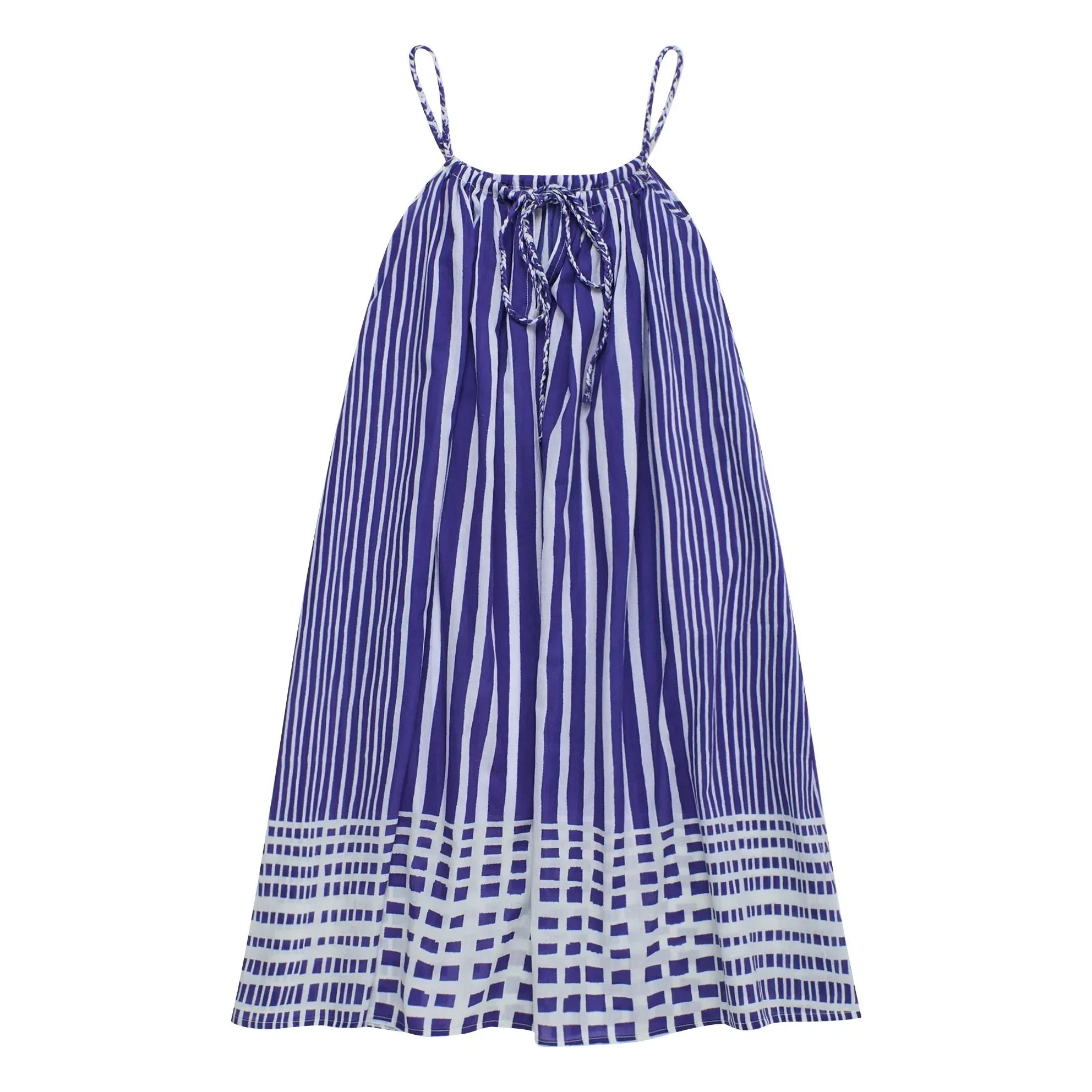 Maison Mangostan - Vestido a Rayas | Azul