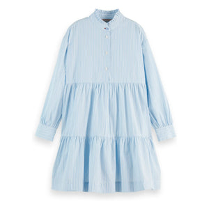 Scotch & Soda - Vestido a Rayas con Volantes | Azul