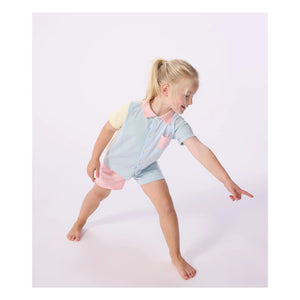 Petit Bateau - Pijama corto color block Millerais | Azul