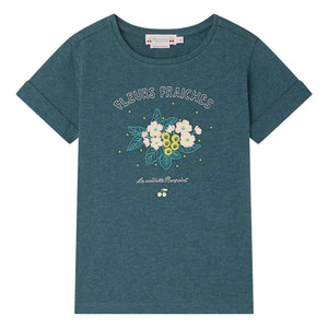 Bonpoint - Camiseta de algodón orgánico Cyana | Verde esmeralda