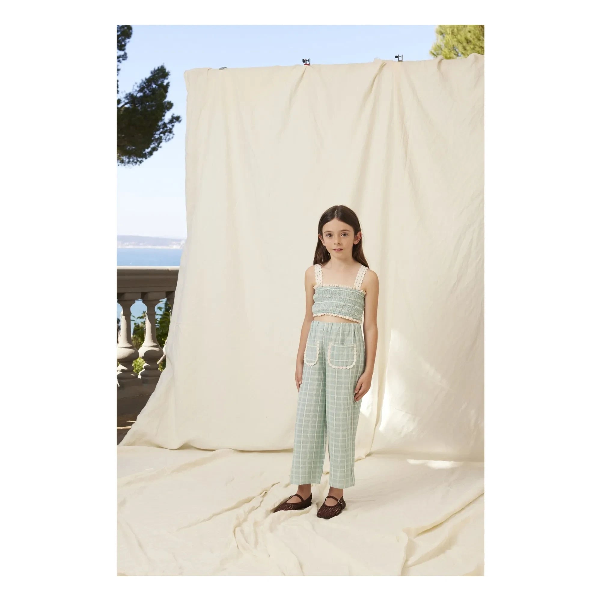 Bebe Organic - Blusa fruncida Mia | Verde Azulado
