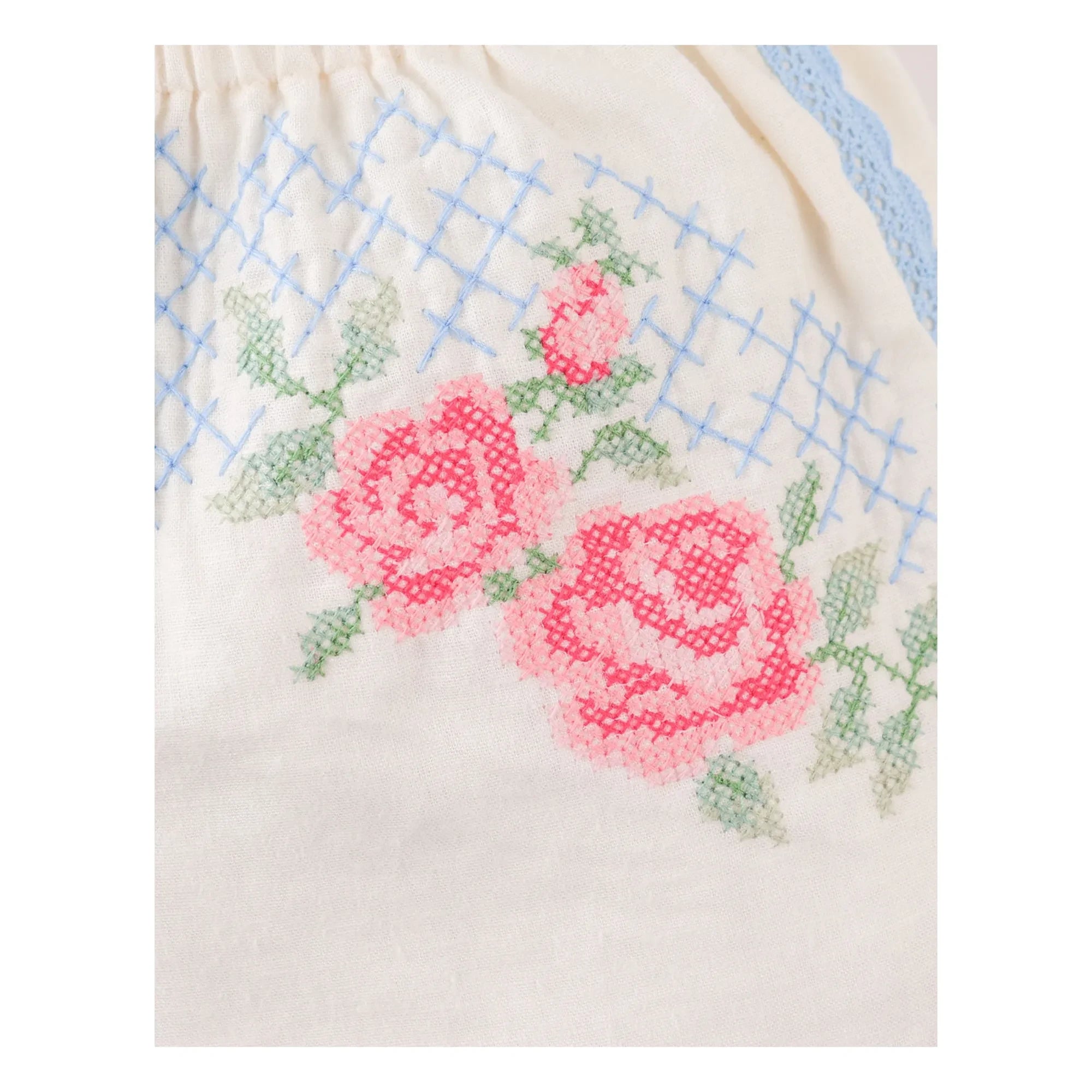 Gingersnaps - Nelly Pantalones Cortos de Lino con Detalles de Encaje | Crudo