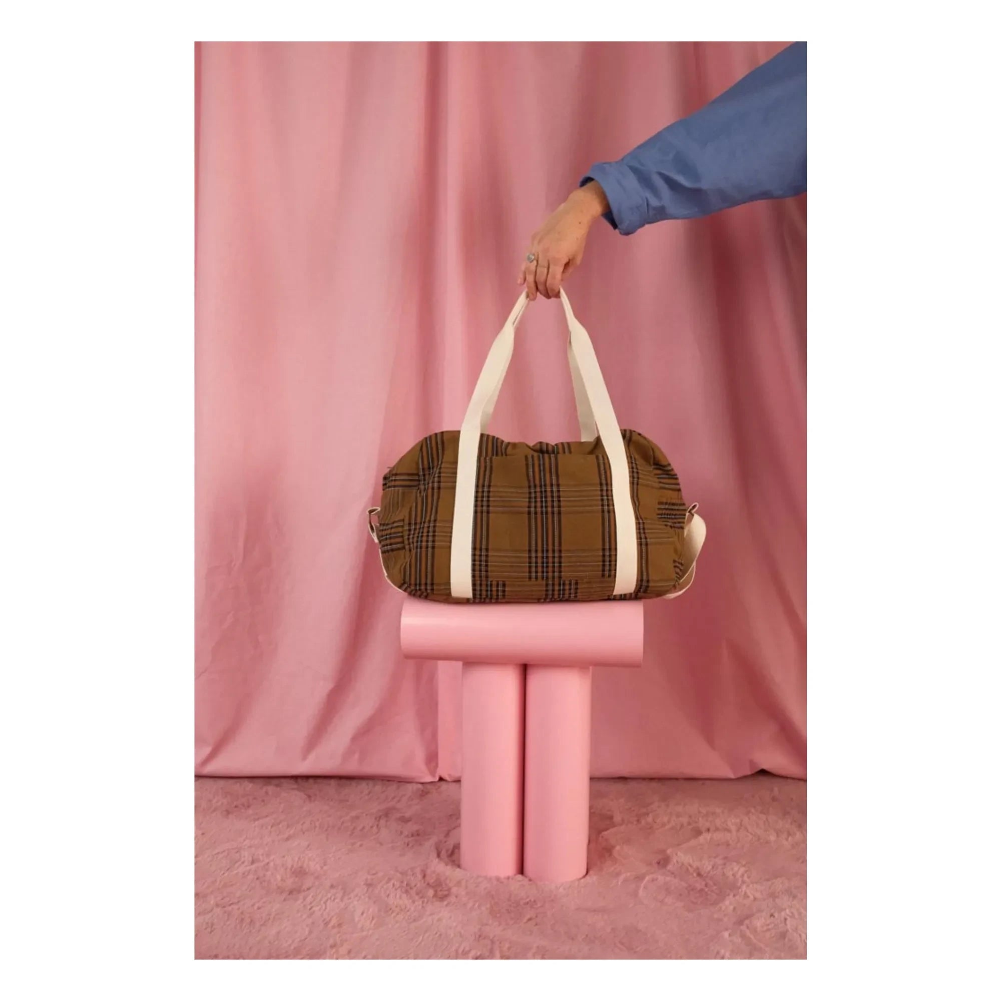 Rose in April - Bolso de maternidad Raphaël Tartan | Marrón