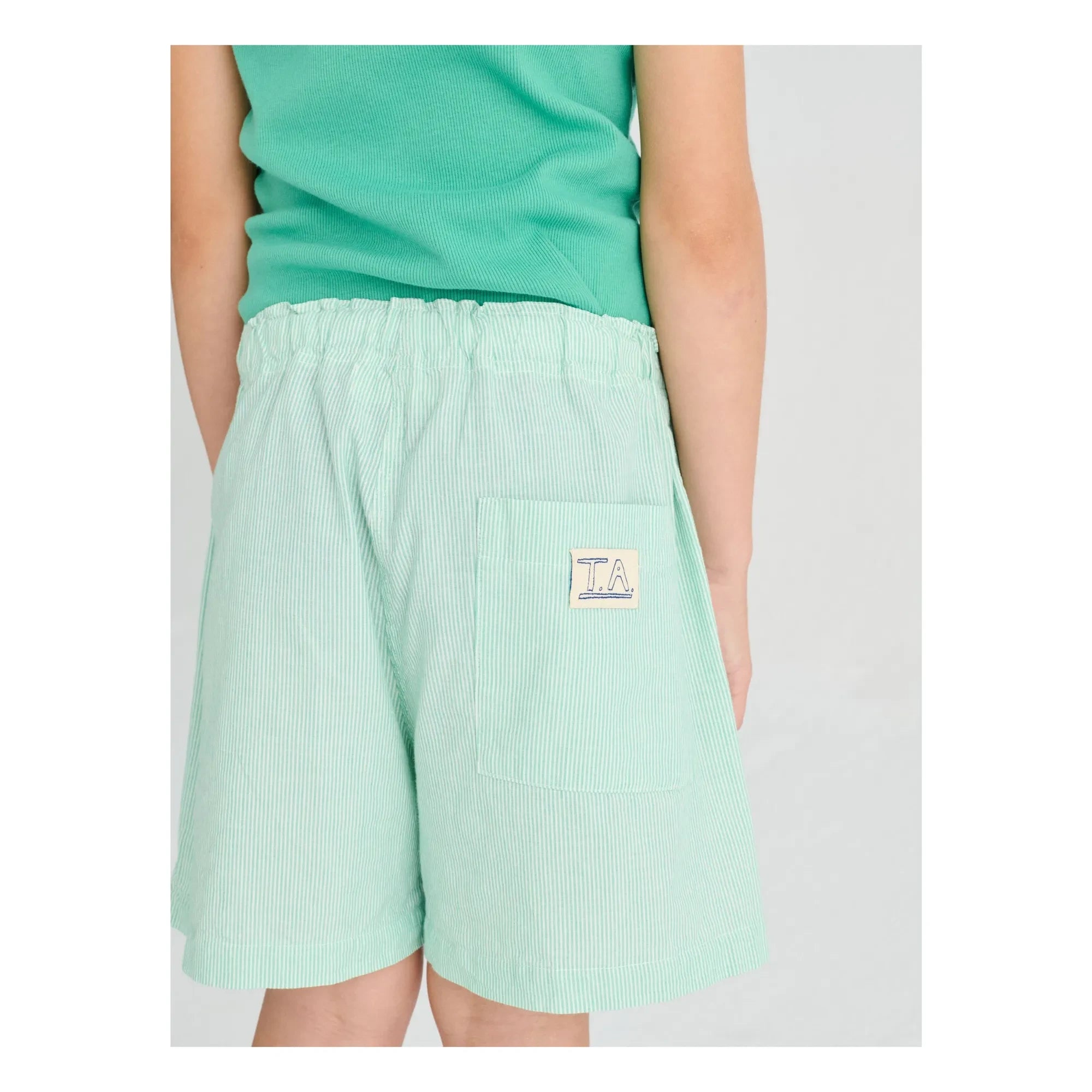 True Artist - Pantalones cortos a rayas verdes N°11