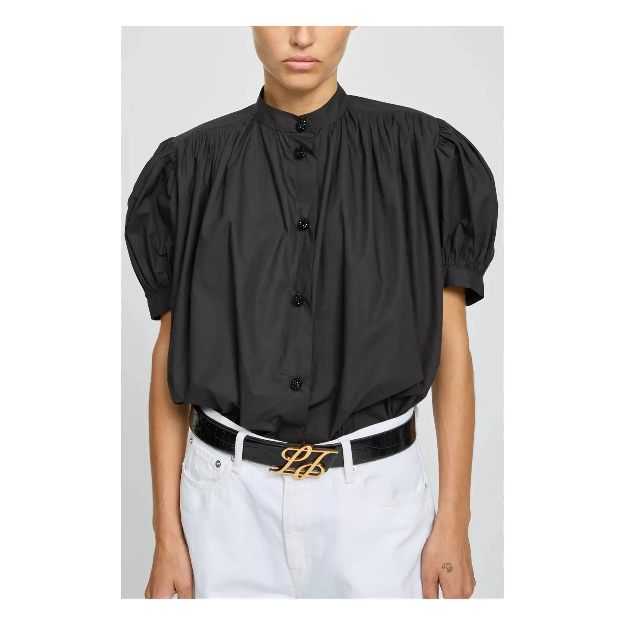Laurence Bras - Blusa de algodón Ajmer | Negro