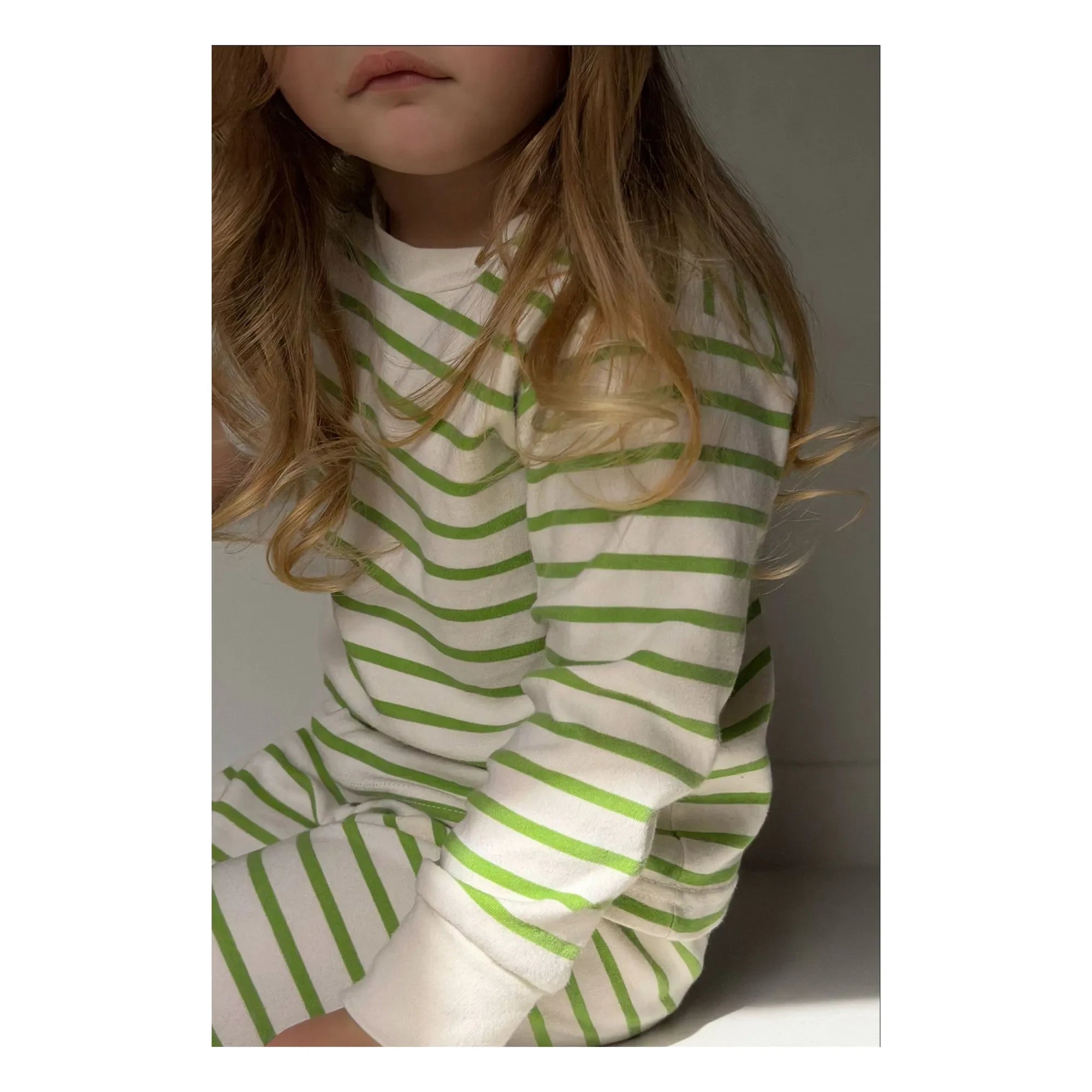 Sleepy Doe - Pijama de algodón orgánico a rayas | Verde