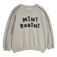 Mini Rodini - Sudadera de Algodón Orgánico con Gato | Gris