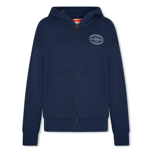 AO76 - Sudadera con cremallera Eldo Chill de algodón reciclado | Azul marino