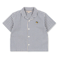 Konges Sløjd - Camisa de algodón orgánico Kim Carreaux | Azul