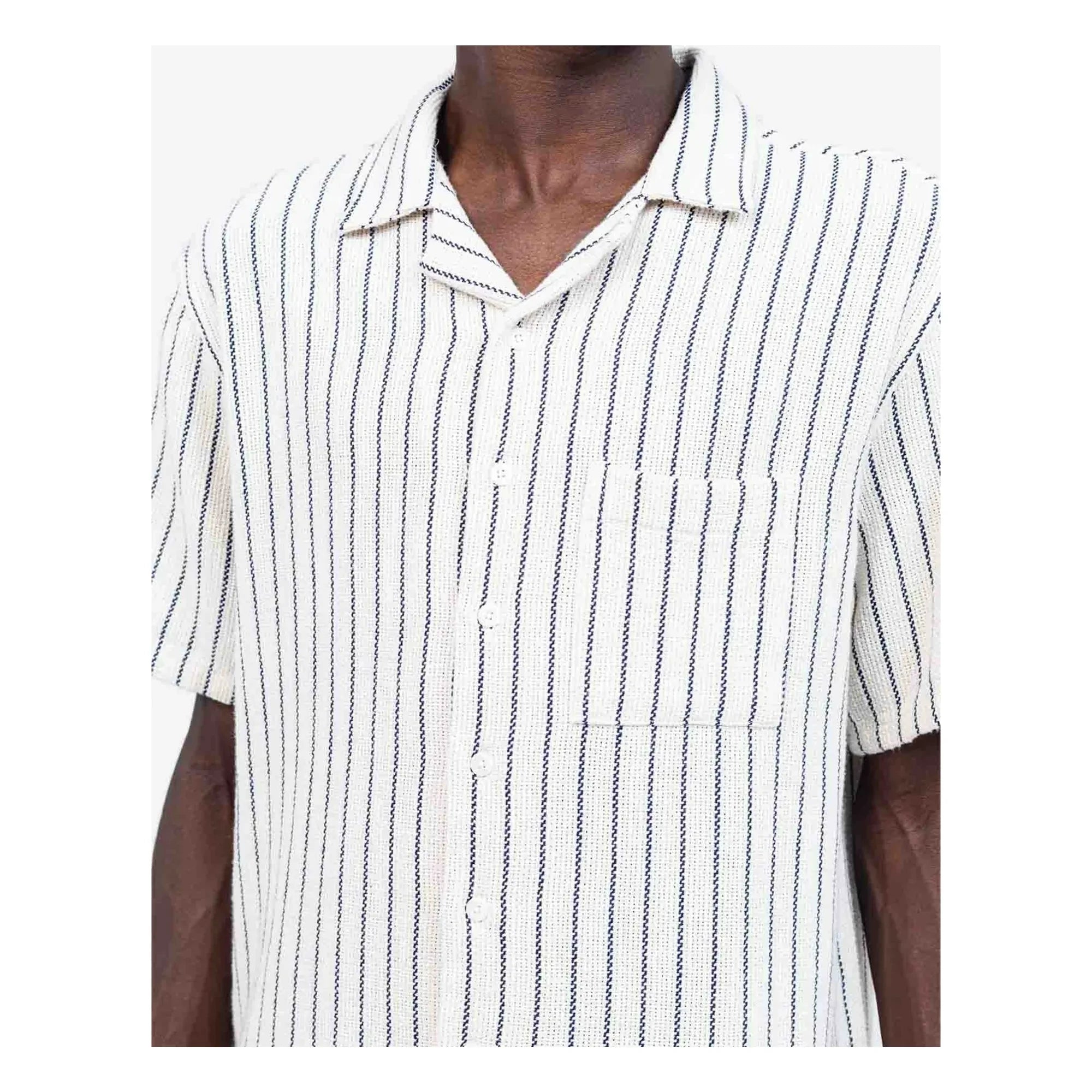Olow - Camisa Aloha Rayada | Blanco