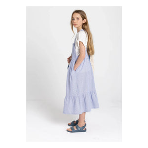 Smallable Kid - Vestido con peto de rayas Pia | Azul real