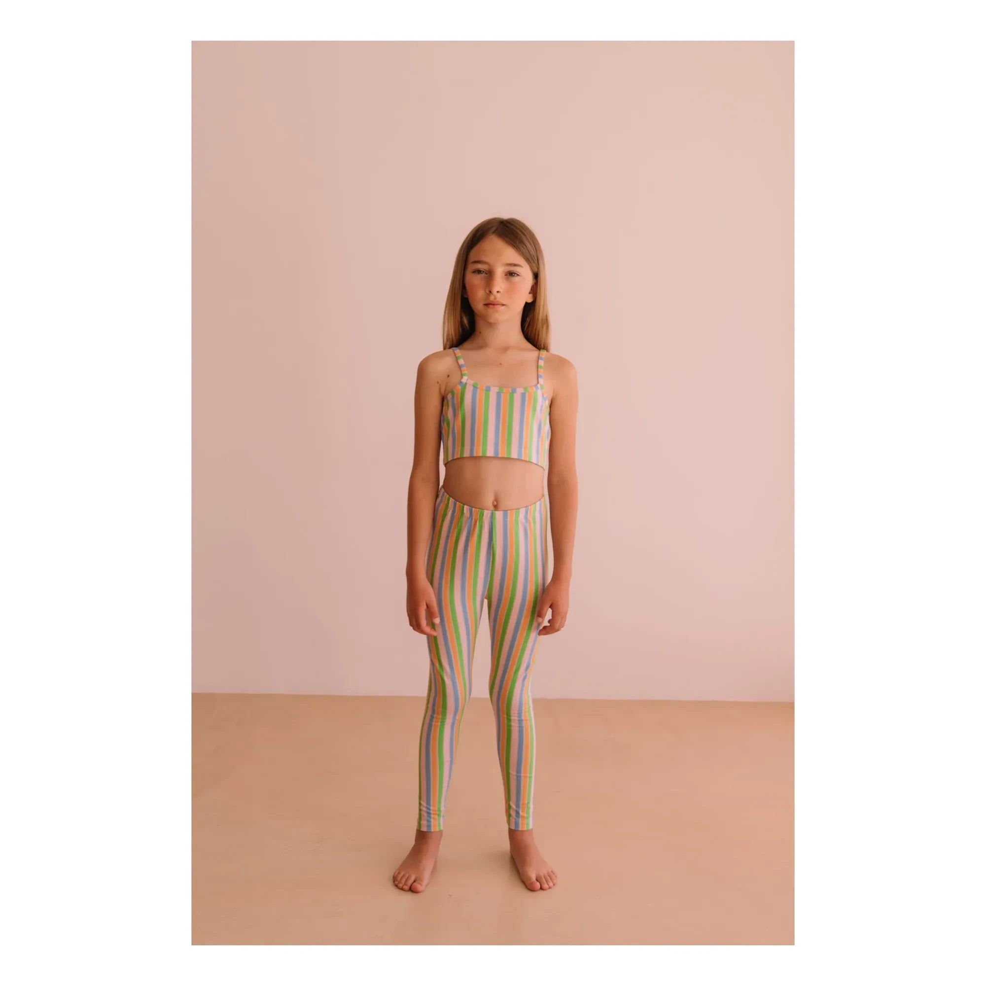 We Are Kids - Nour Leggings de algodón orgánico a rayas | Rosa pálido