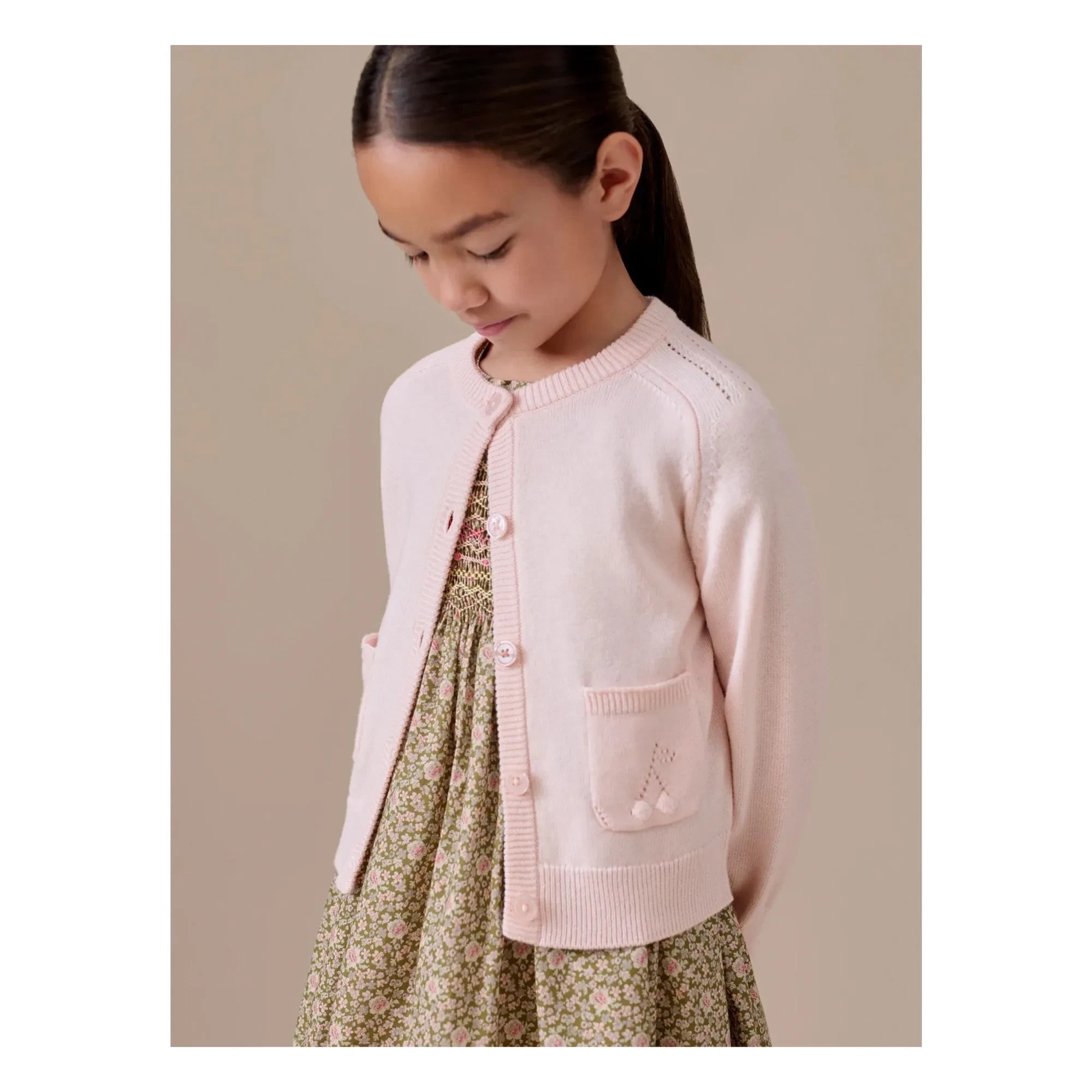 Bonpoint - Vestido de algodón orgánico con estampado Liberty Duchesse | Verde