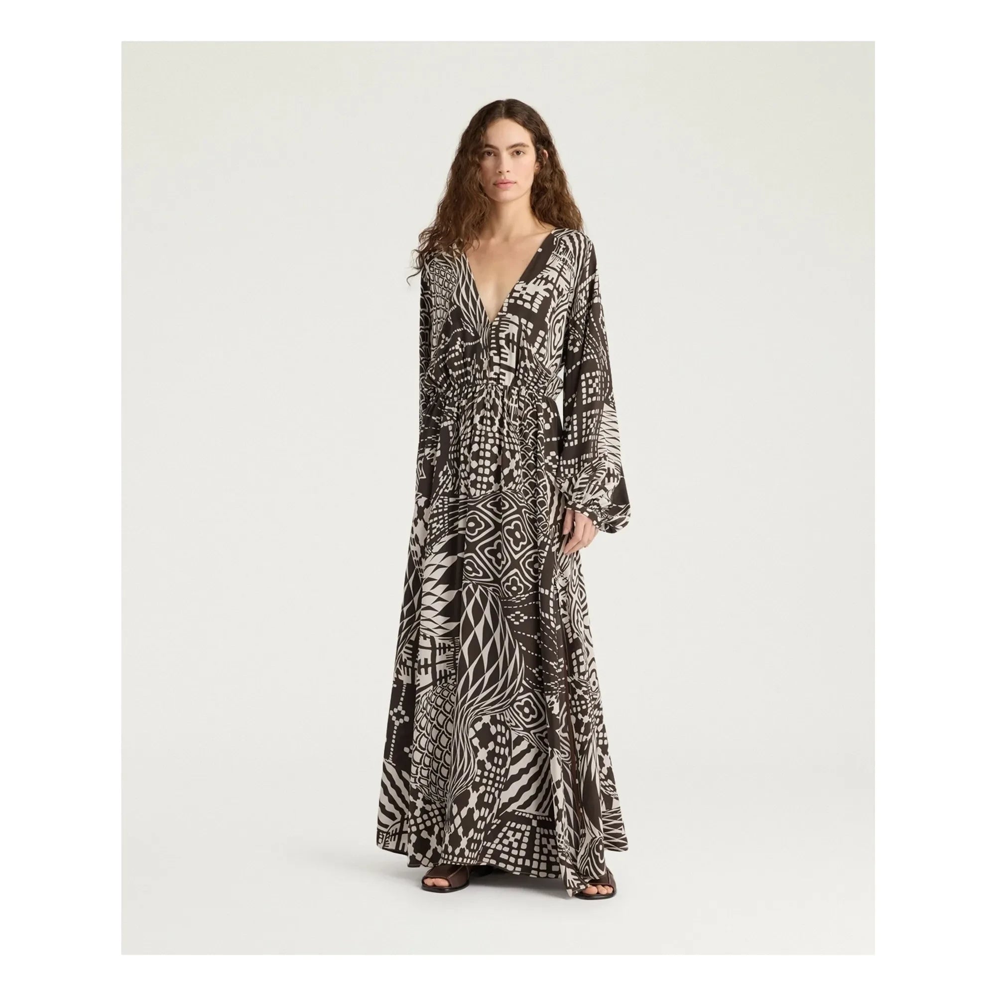 Momoni - Vestido de seda Francisco | Chocolate