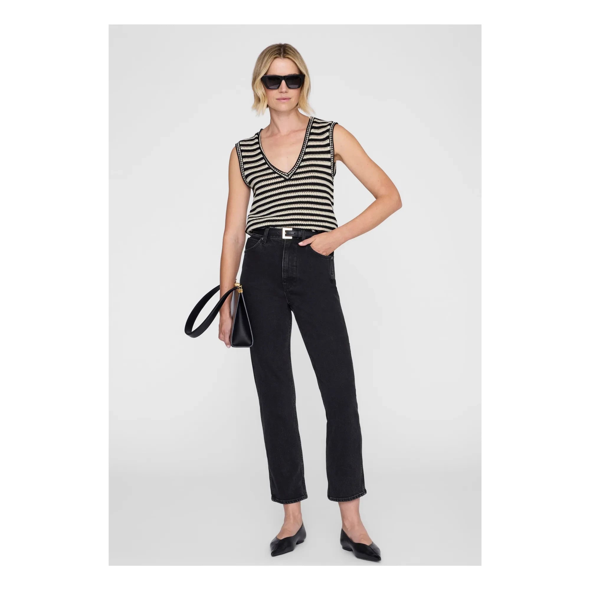 Anine Bing - Camiseta de tirantes a rayas Lowen | Negro