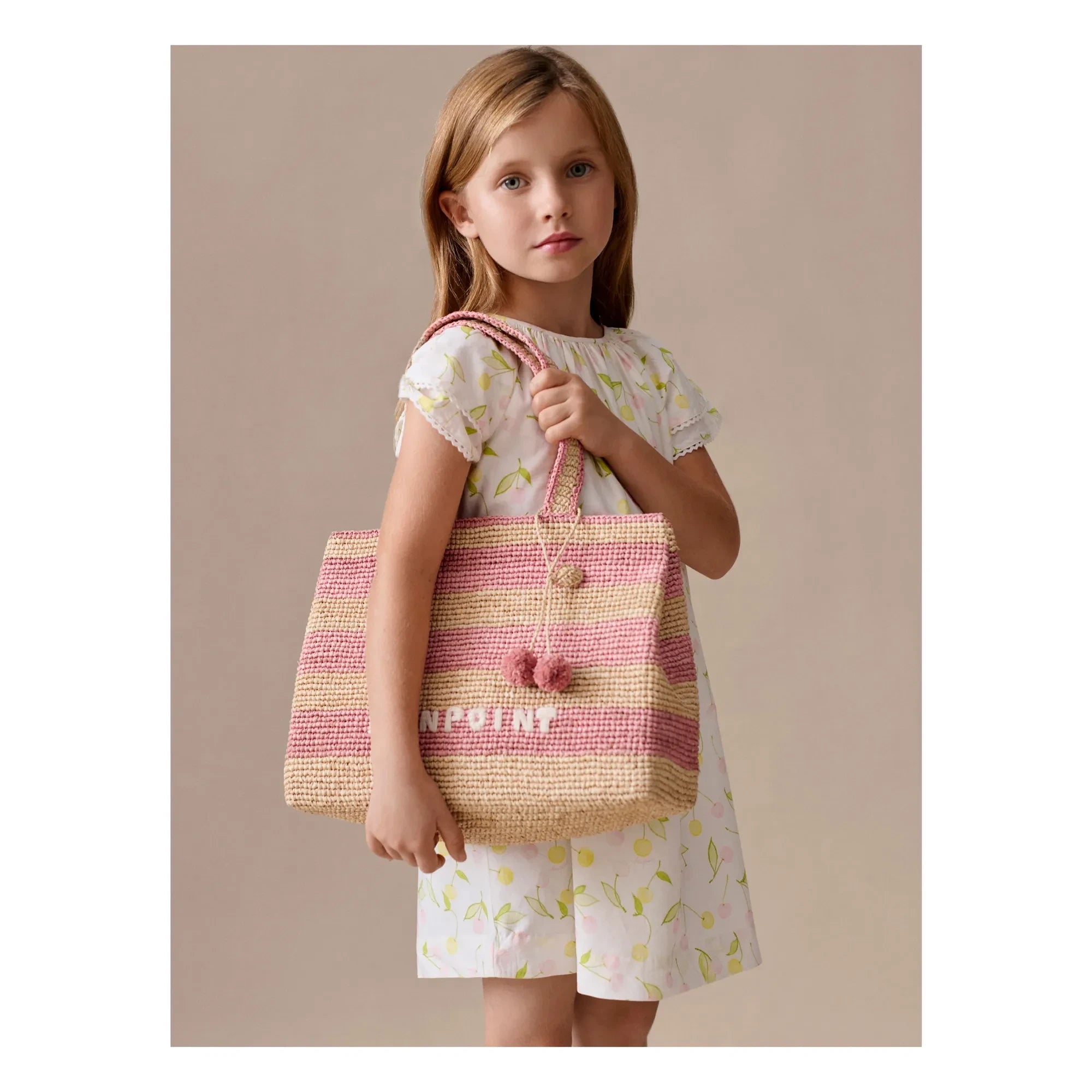 Bonpoint - Vestido popelín de algodón orgánico Salome Cerises | Crudo
