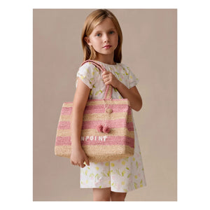 Bonpoint - Vestido popelín de algodón orgánico Salome Cerises | Crudo