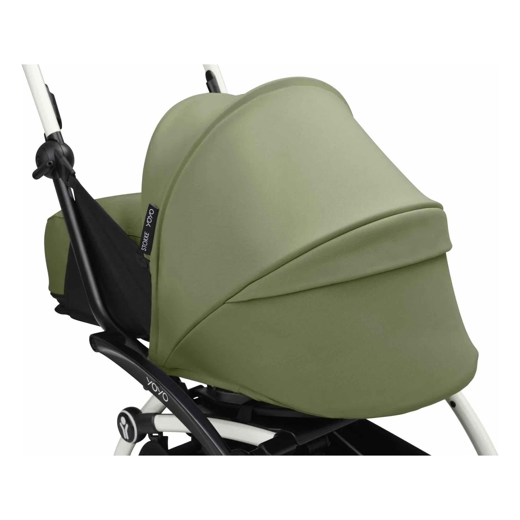 Stokke® - Cochecito de recién nacido YOYO³ 0+ Chasis blanco | Olivo