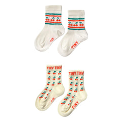 Tinycottons - Set de 2 pares de calcetines Cherry | Amarillo pálido
