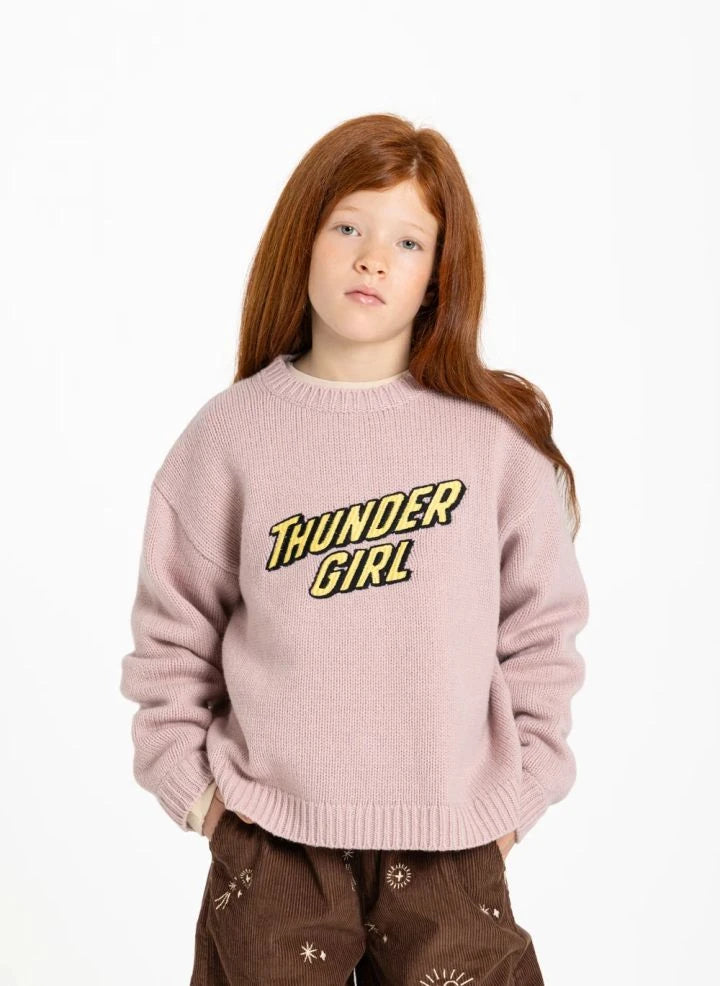 Hundred Pieces - Lacy Thunder Girl Suéter de Lana Merino | Rosa Claro
