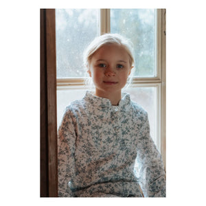 Risu Risu - Pijama Lao de muselina de algodón orgánico con estampado floral | Azul