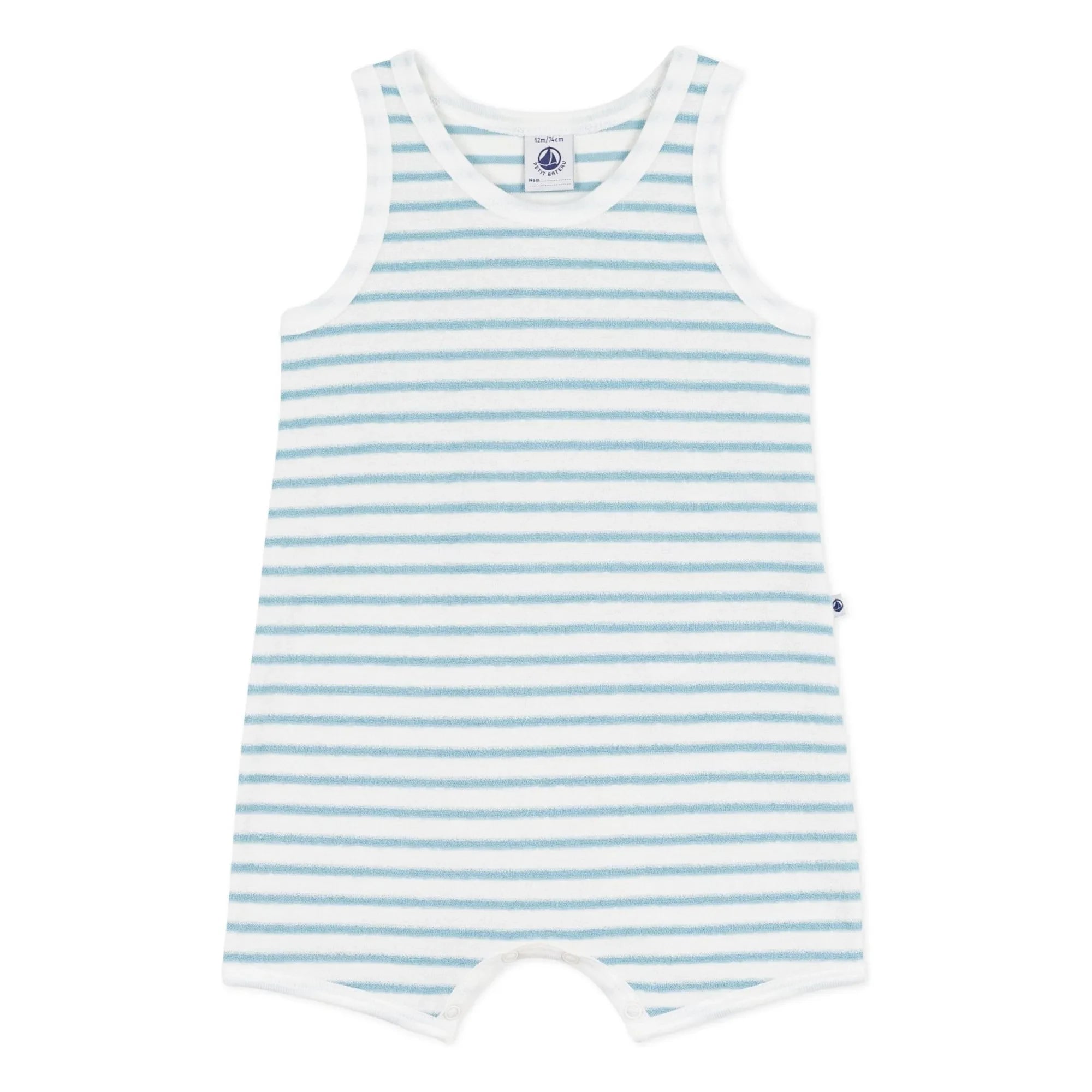 Petit Bateau - Mono de toalla a rayas | Azul