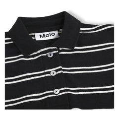 Molo - Polo de algodón orgánico a rayas Raki | Negro
