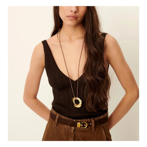 Sessùn - Camiseta de tirantes de algodón Attita | Café