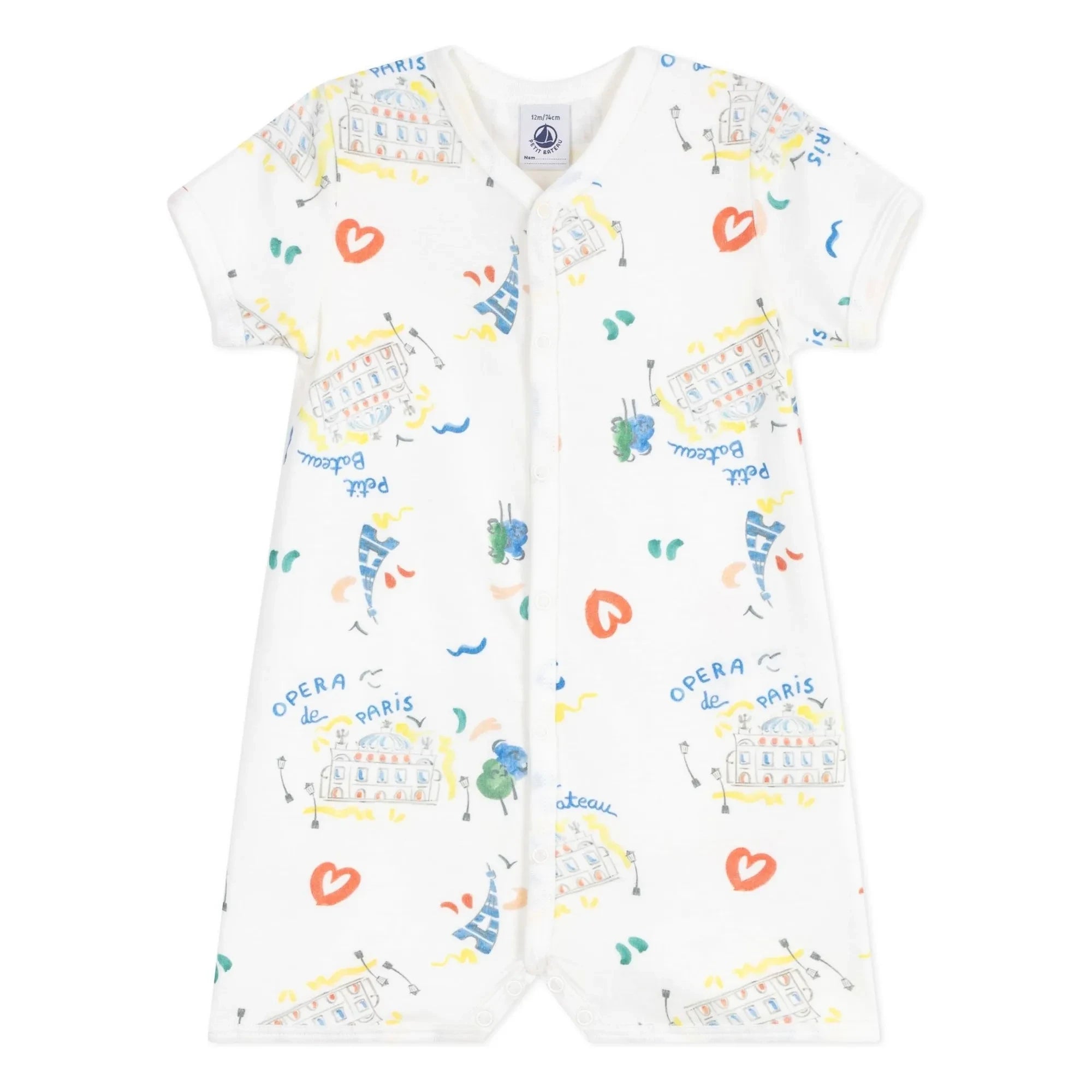 Petit Bateau - Pijama corto Opera | Blanco