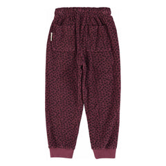 Piupiuchick - Jogger de felpa de algodón orgánico con estampado de leopardo | Berenjena