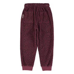 Piupiuchick - Jogger de felpa de algodón orgánico con estampado de leopardo | Berenjena