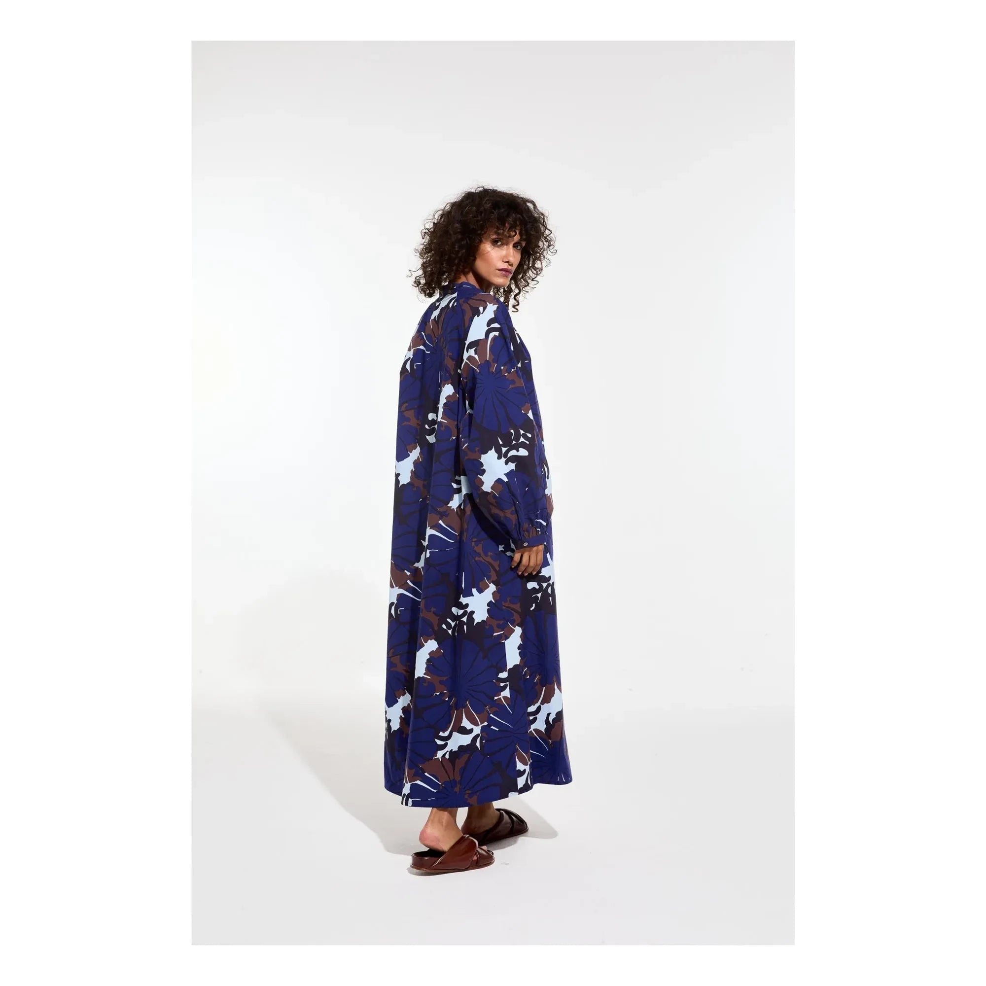 Mapoésie - Vestido de popelín Eulalie Pavot de algodón | Azul