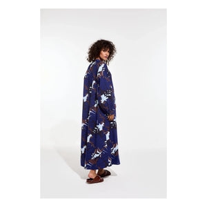Mapoésie - Vestido de popelín Eulalie Pavot de algodón | Azul