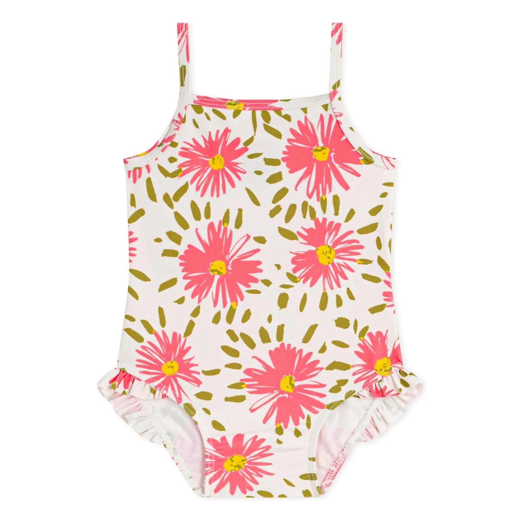 Petit Bateau - Traje de baño de bebé con estampado floral | Blanco