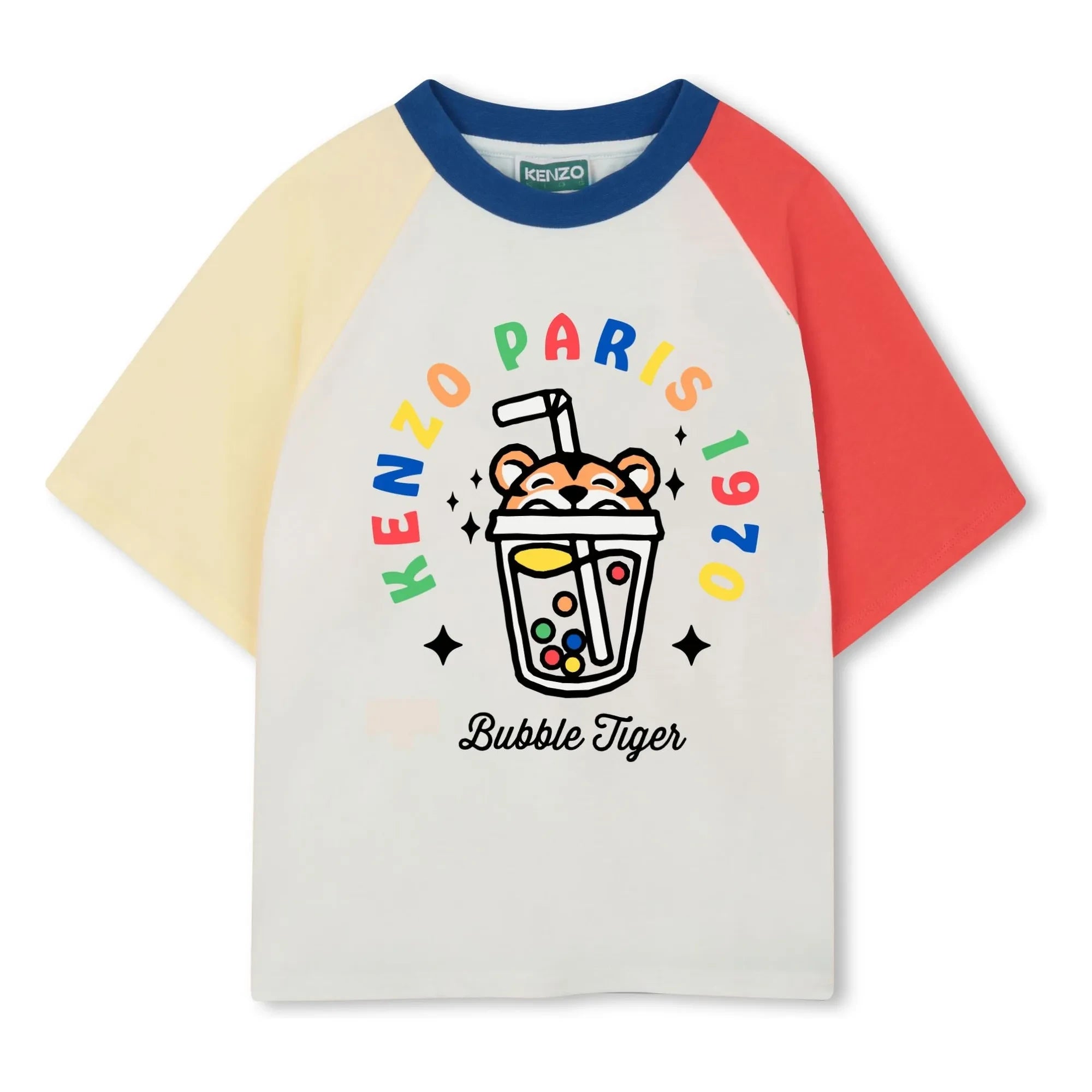Kenzo - Camiseta Happy Sweet Colorblock Bubble Tiger | Blanca