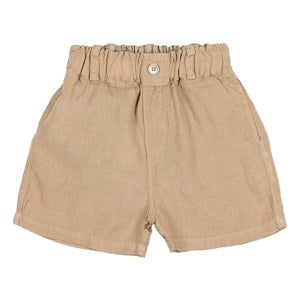 Búho - Pantalones cortos de lino Bermuda | Beige