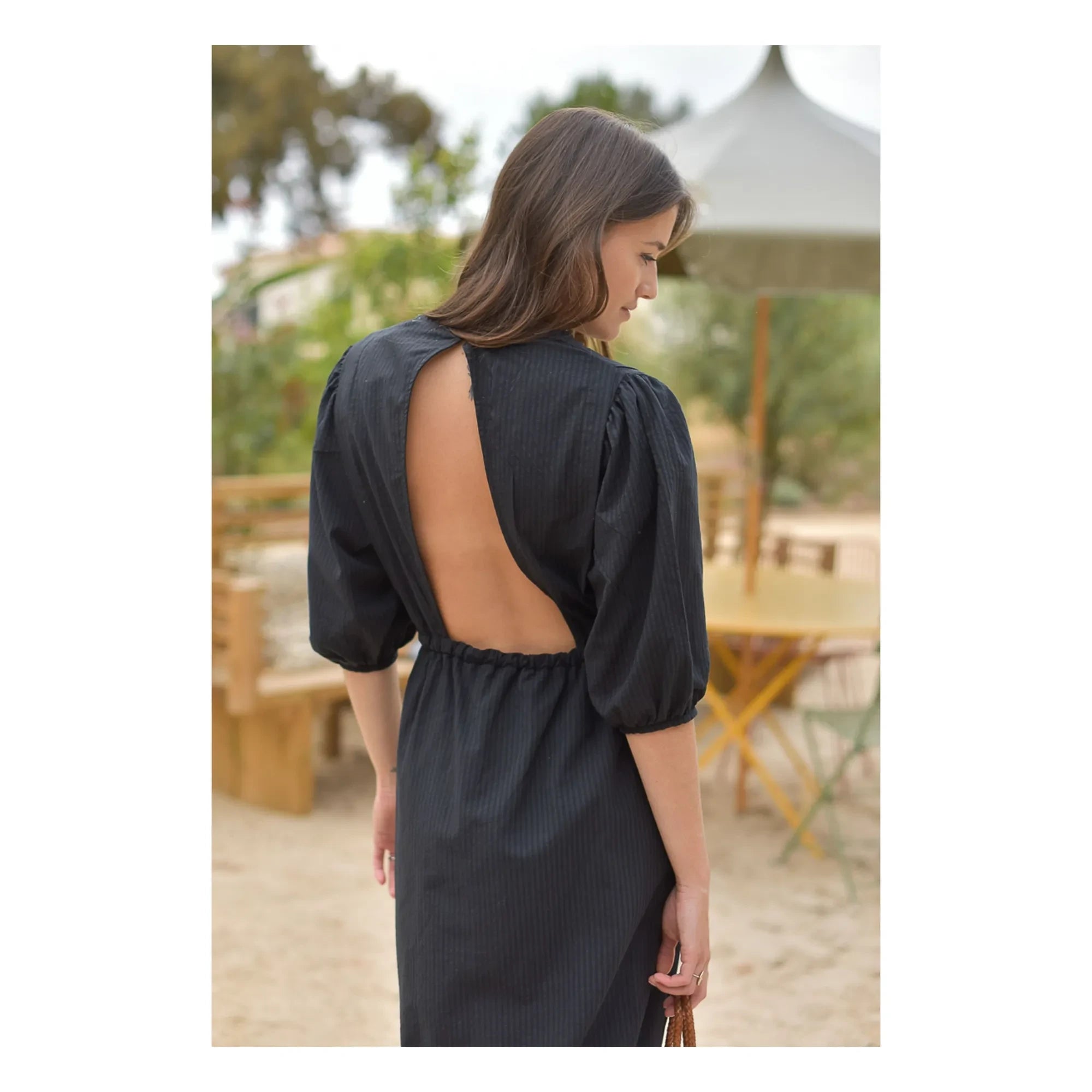 Marlot Paris - Vestido Aime Seersucker - Colección de mujer | Negro