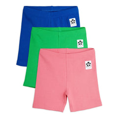 Mini Rodini - Lote de 3 pantalones cortos de ciclista de algodón orgánico | Rosa