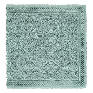 Haomy - Alfombra de baño de algodón con diseño en relieve 55x110cm | Verde agua
